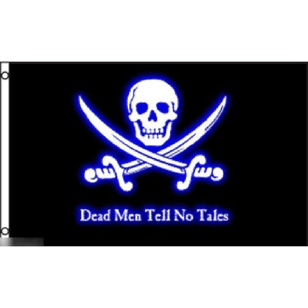 海外限定 国旗 海賊旗 パイレーツ スカル 骸骨 クロスサーベル 死人に口なし 特大フラッグ_画像1