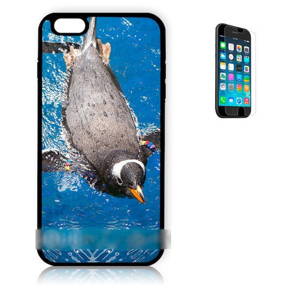 iPhone6 6S泳ぐ ペンギン アートケース 保護フィルム付_画像3