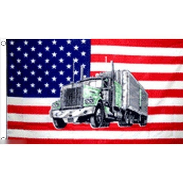 海外限定 国旗 アメリカ合衆国 トラック ダンプ カー 自動車 USA 星条旗 特大フラッグ_画像1