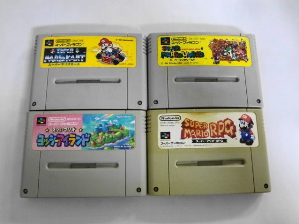 SFC21-417 任天堂 スーパーファミコン SFC スーパーマリオ RPG ワールド カート ヨッシーアイランド セット ゲーム ソフト 使用感あり