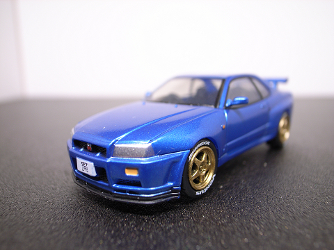 タカラ / TAKARA 1/64 スカイライン GT-R BNR34 ホイール換装仕様 b1美品_フロントビュー