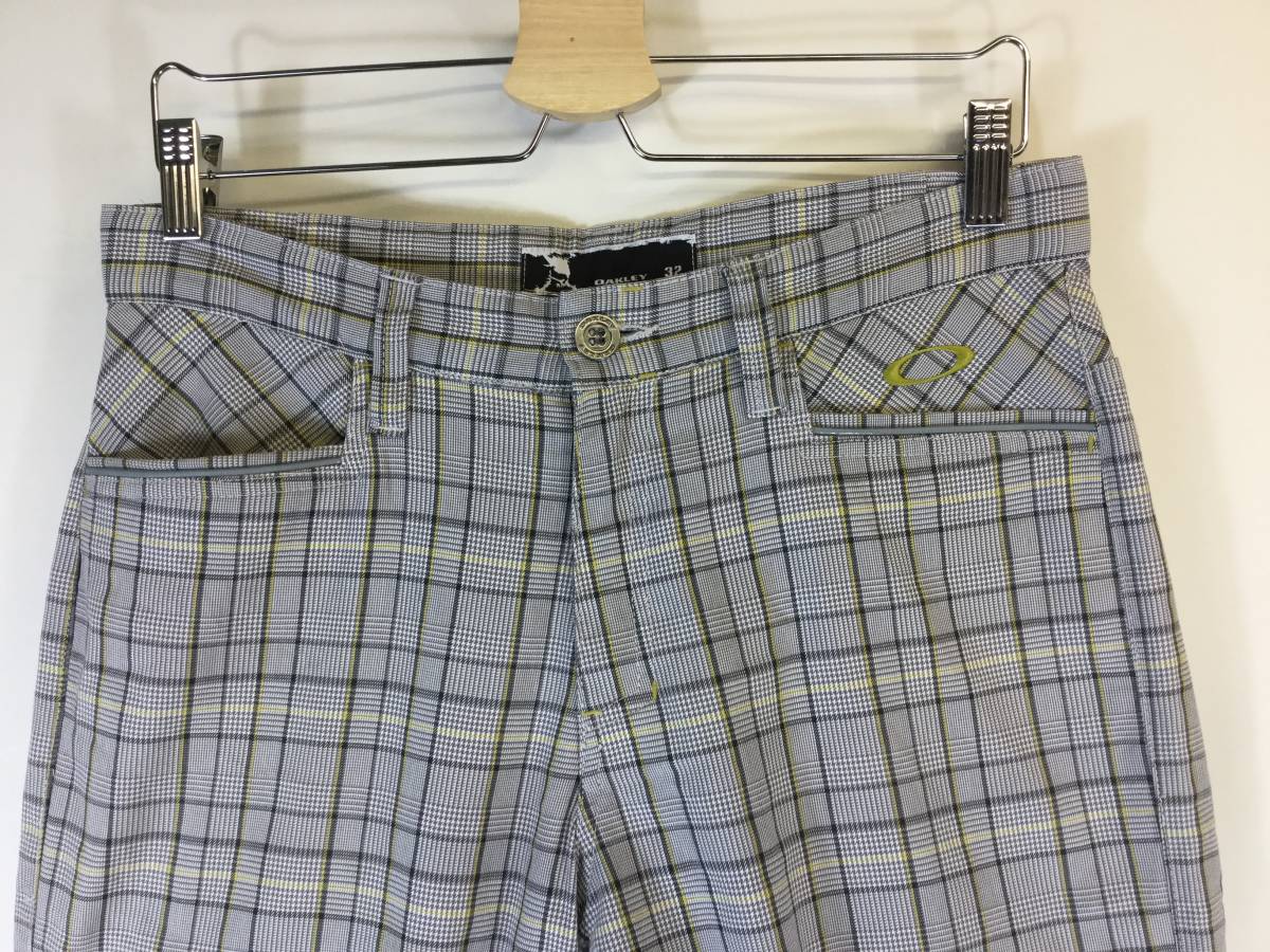 OAKLEY オークリー スカル ゴルフパンツ W32 チェック柄 OAKLEY オークリー スカル ゴルフパンツ W32 チェック柄