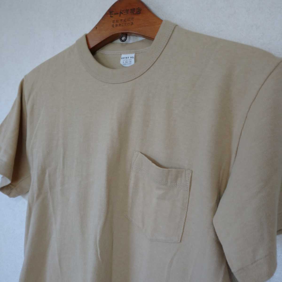 日本製 ENTRY ポケットTシャツ カーキ S 1_画像1
