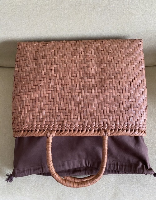 未使用品 長野産 新品 サイズXL 職人手編み 網代編み 山葡萄籠バッグ