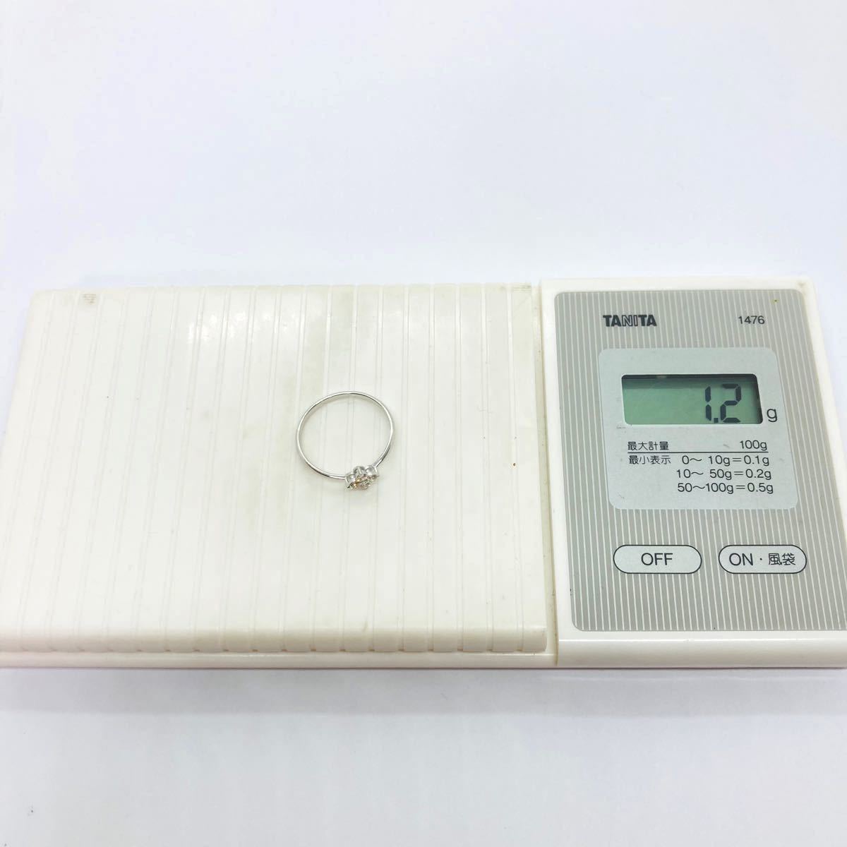 新品 K18ホワイトゴールド ダイヤモンド付 リング D:0.13ct ※リング1本