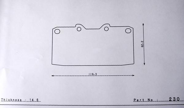 G2メタル ブレーキパッド レガシィ BE5 (4POT) dp230 フロント_画像2