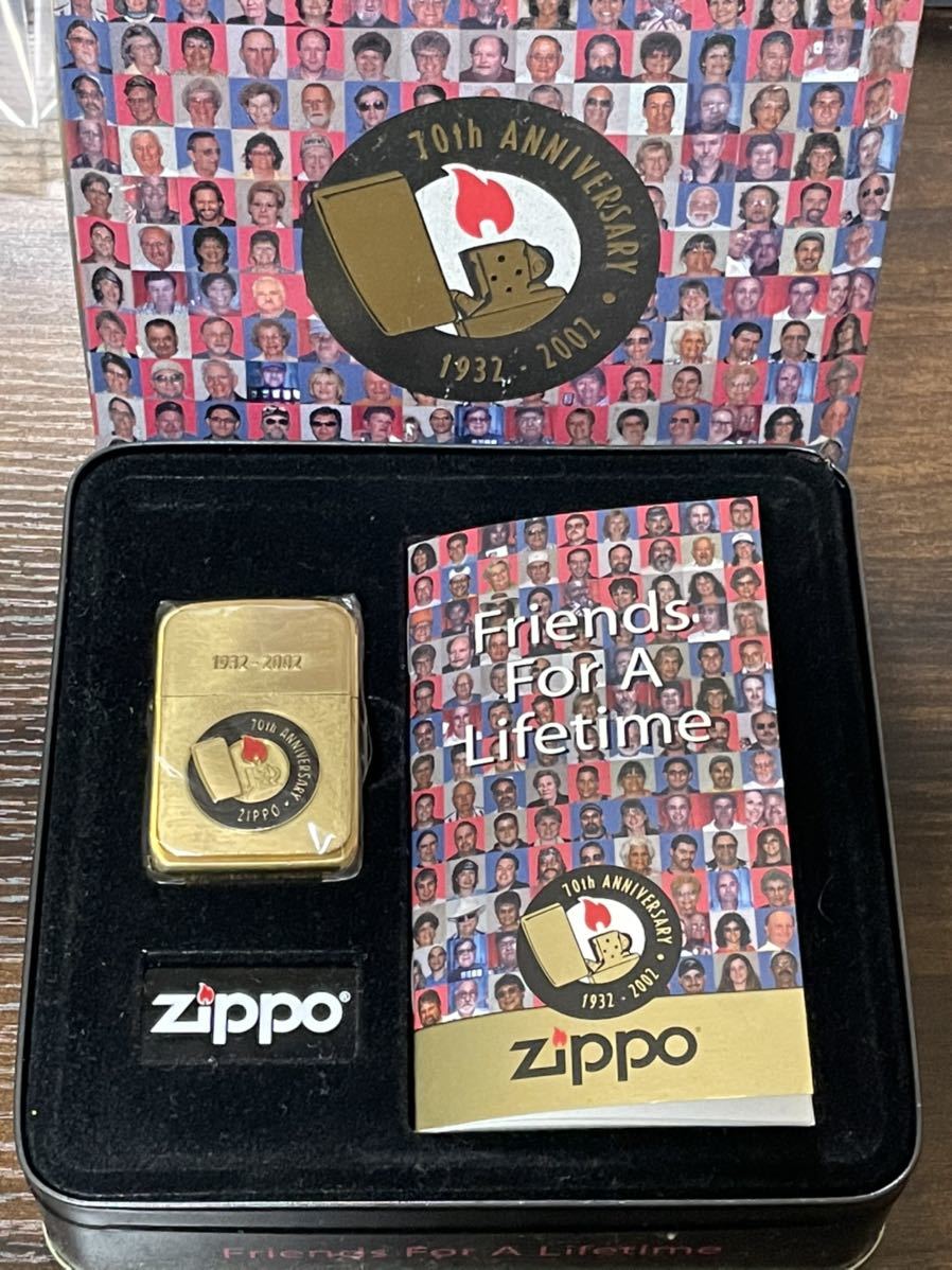 zippo 70th Anniversary 1932-2002 ゴールド 70周年記念 ダブルイヤー
