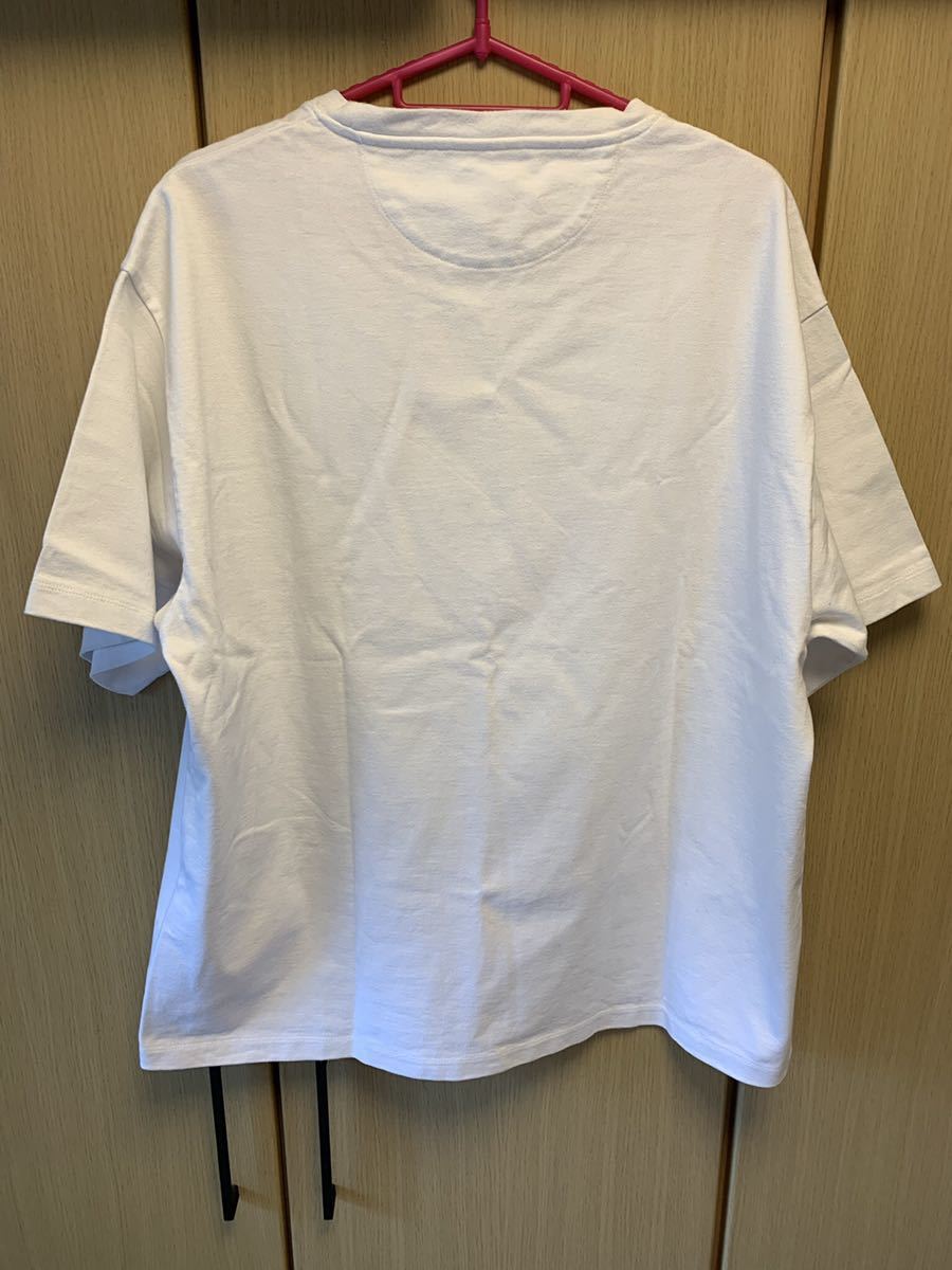 正規 20SS VALENTINO ヴァレンティノ 左肩 VLTN 黒 ロゴ クルーネック Tシャツ カットソー 白 M VV3MG03S742