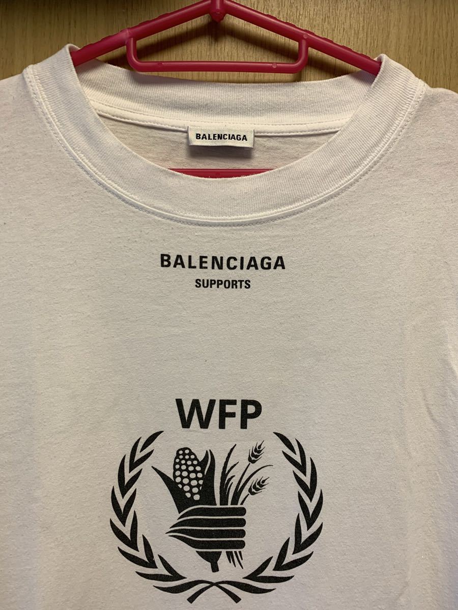 正規 18AW BALENCIAGA バレンシアガ DEMNA GVASALIA デムナ ヴァザリア World Food Programme WFP  ロゴ Tシャツ 白 S 541705 TCV36