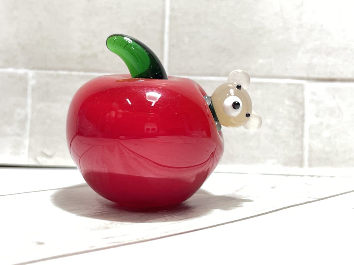 ★ミニチュアガラス細工★フルーツと動物【りんご&クマ】の画像2