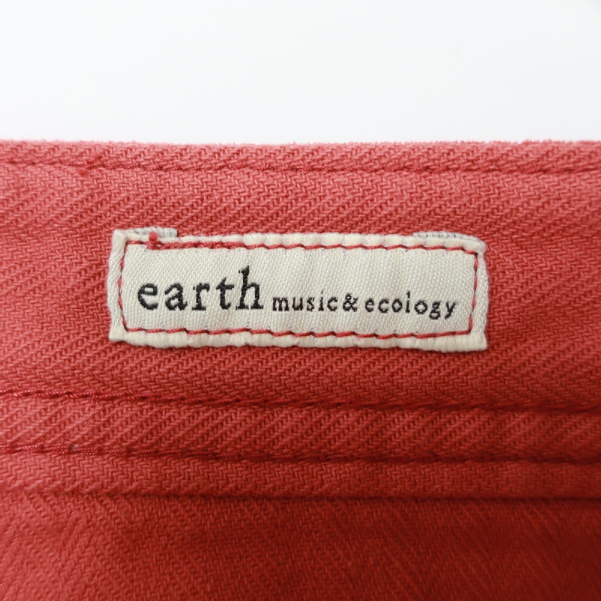 earth music&ecology アースミュージック＆エコロジー コーデュロイ スター 星 刺繍 ショート パンツ S レッド 赤 レディース KC1806-430_画像5