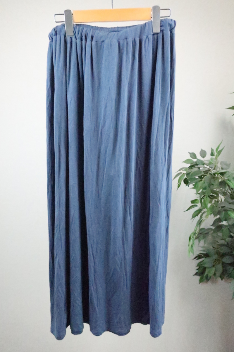 alcali レーヨン イージー ロング スカート ブルー 青 レディース C2012-201_画像1