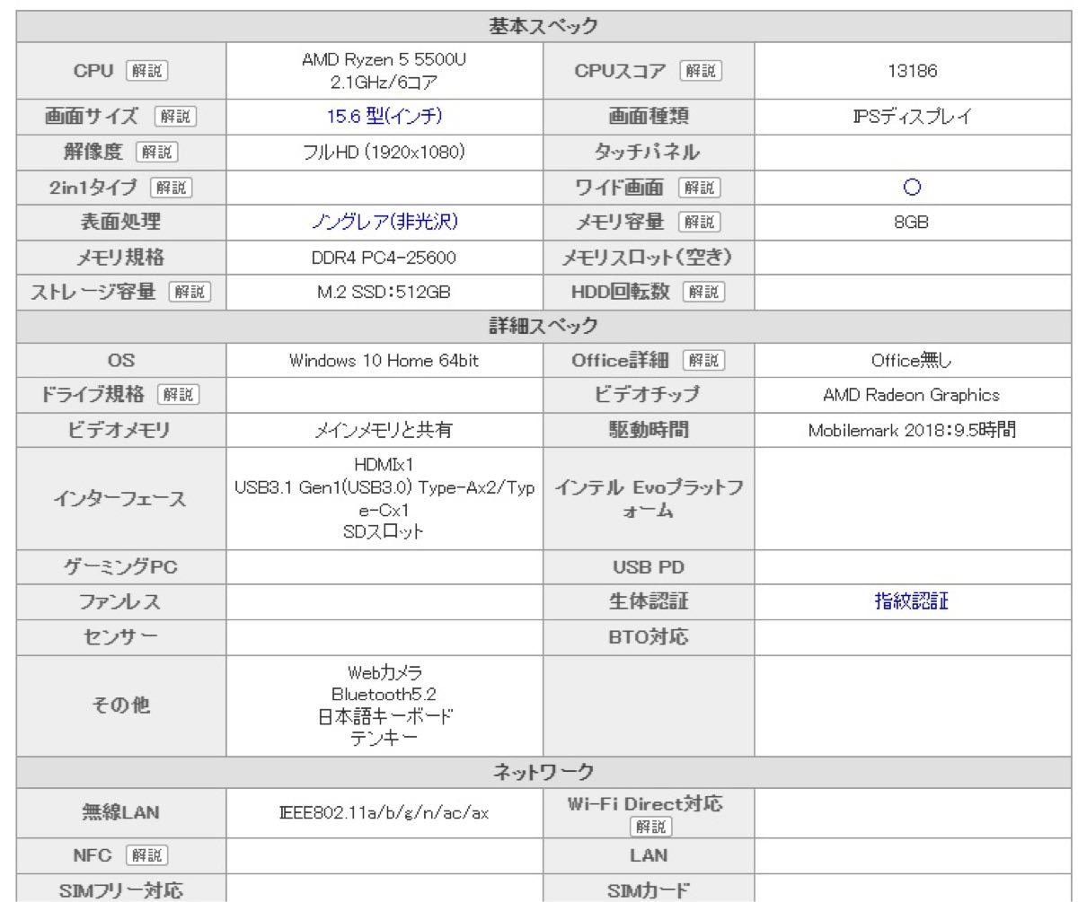 HP 15s-eq2000 G2 AMD Ryzen5 512GB SSD メモリ8GB 15.6型フルFHD