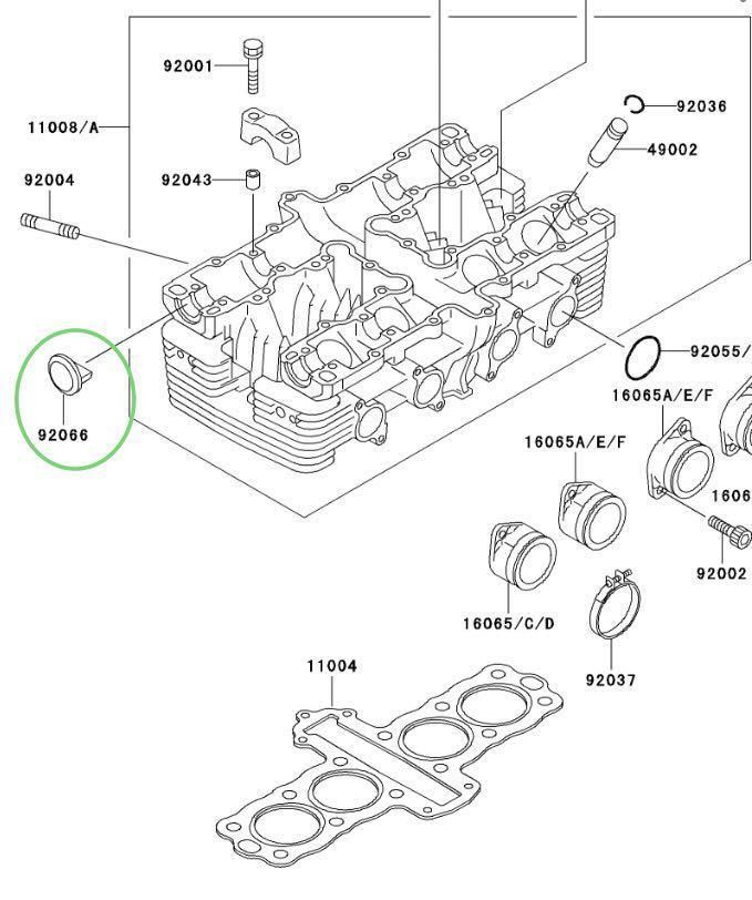 【送料無料】カワサキ純正ゼファー550カムプラグ(ZR550B BEET カムシャフトプラグ ヘッドカバー カムカバー エンジン ガスケット パッキン)