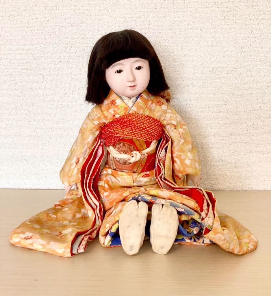 市松人形 櫻印 53㎝ アンティーク 大正時代 昭和初期 玩具 雛人形 ビスクドール 日本人形 戦前_画像1