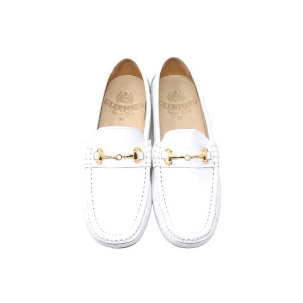  new goods 25cm original leather hand made lady's bit Loafer white shoes ma Kei made law 840