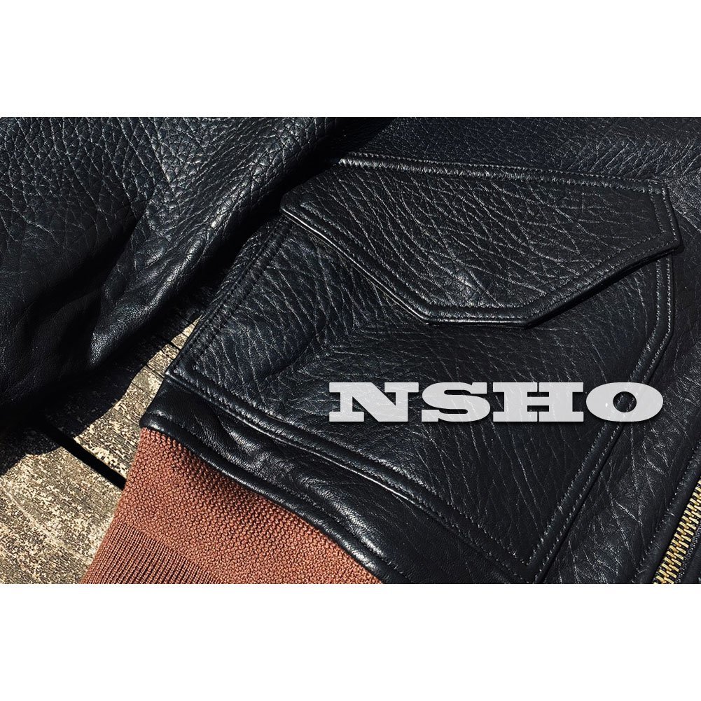 SAY689【XXXL】最高峰 フランス産 肉厚 シープスキン 復刻 アメリカ空軍フライトジャケットCWU45Pモデル 羊革 4