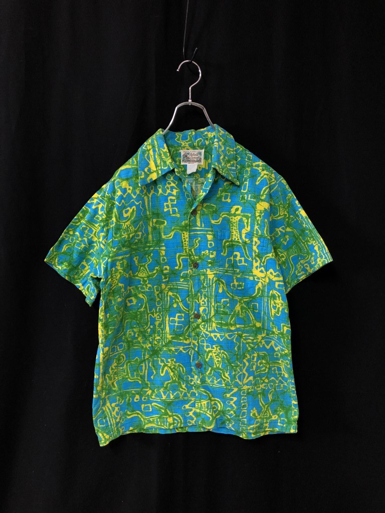 【あすつく】 USAハワイ製◆60s ヴィンテージ　銭ボタン　Island Casuals アロハシャツ Sサイズ
