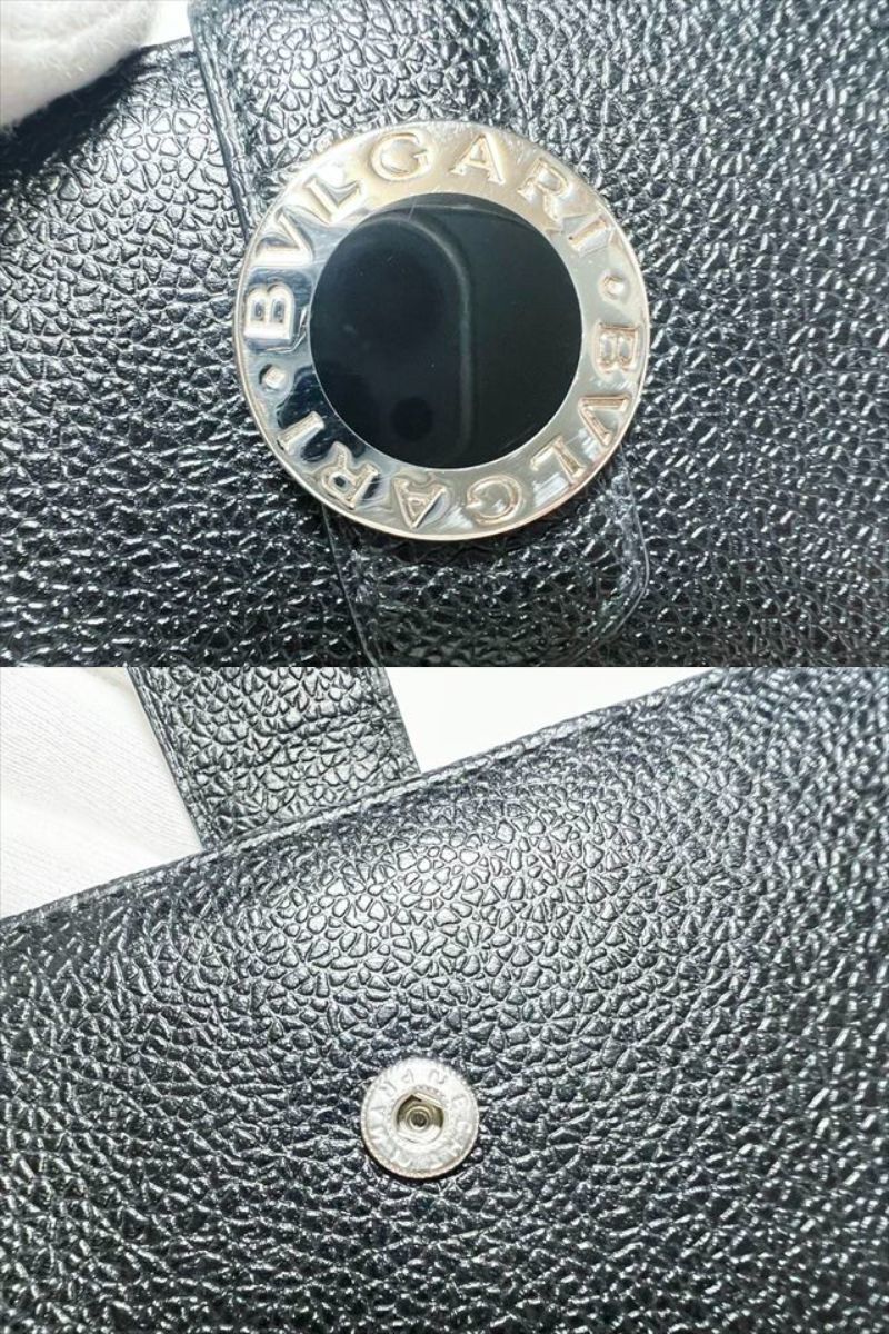 ほぼ未使用 美品 BVLGARI ブルガリ コローレ 二つ折り 長財布 ロゴ レザー 黒 レディース メンズ_画像6