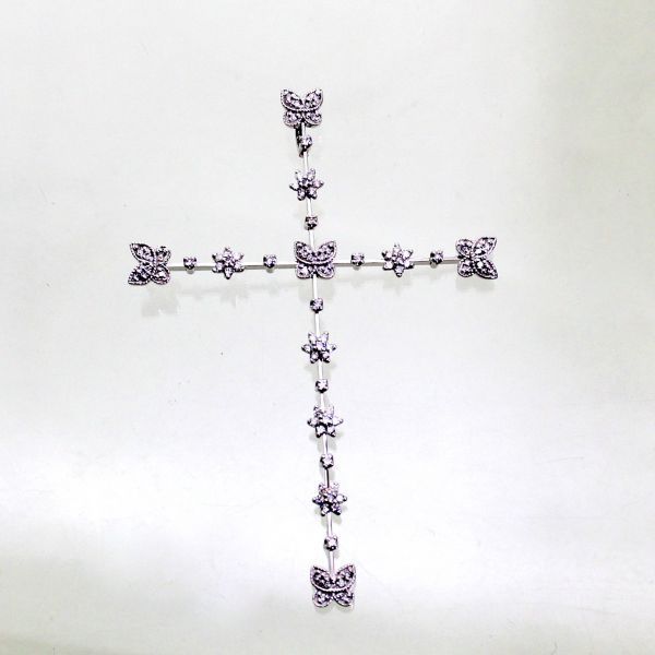 最高品質の ◎中古美品◎18金WG ダイヤ 0.51ct クロスペンダント ダイヤモンド