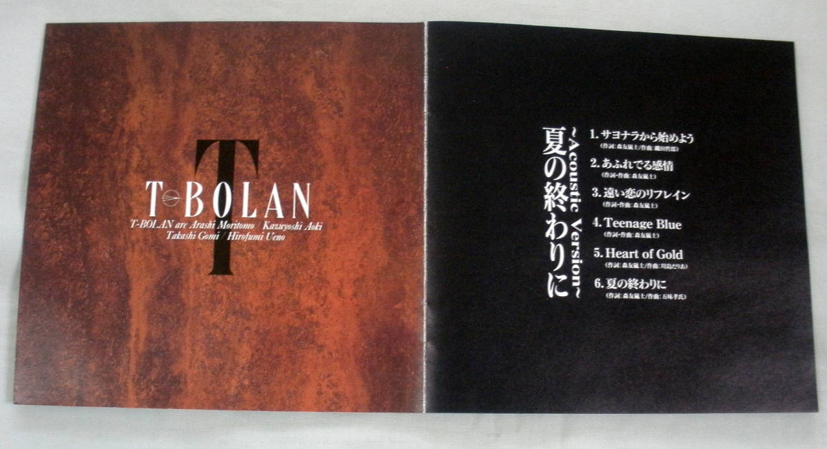 ★【中古ＣＤ】♪ 夏の終わりに ～アコースティック・ヴァージョン ♪　T-BOLAN _画像3