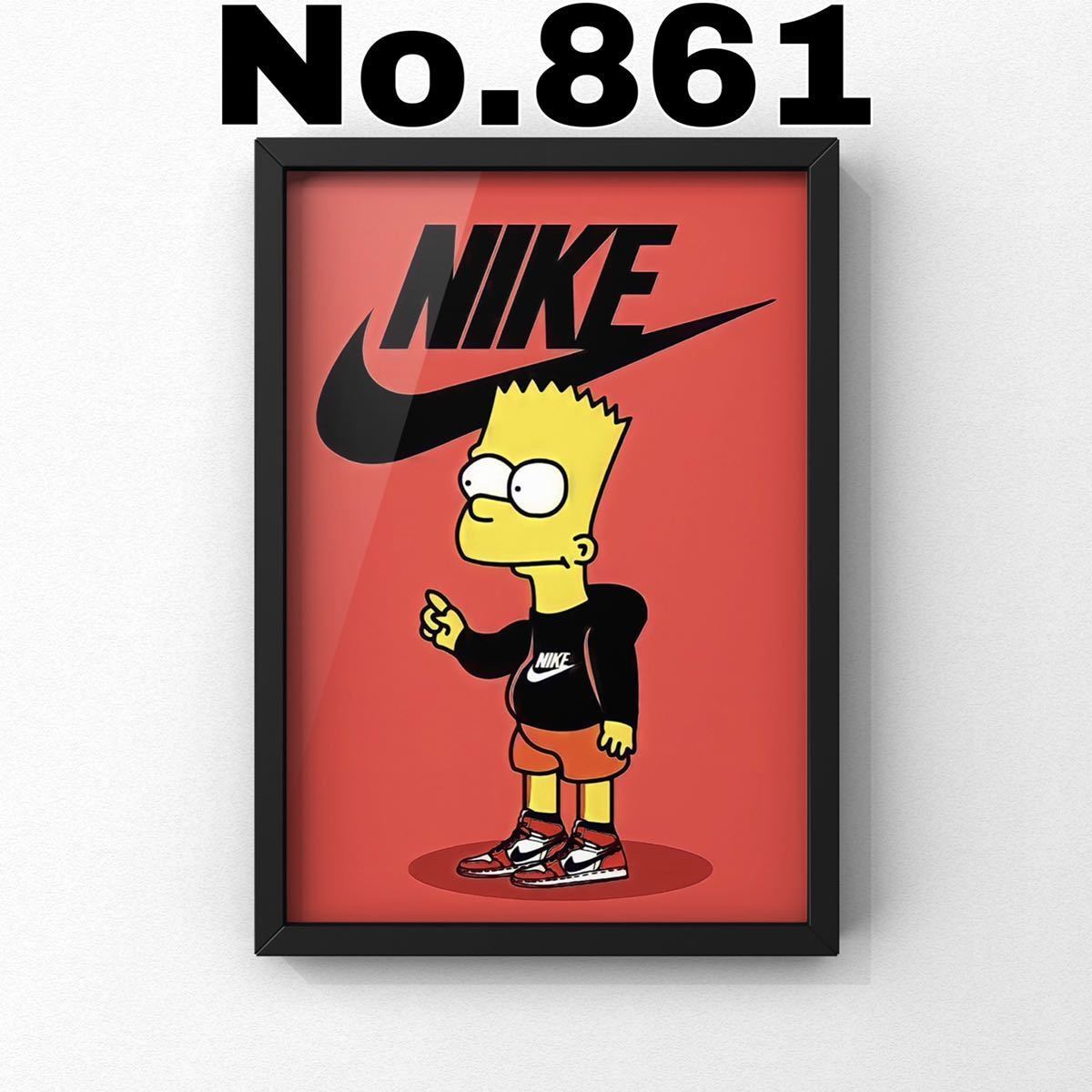 Paypayフリマ No 861 超高画質 ナイキ Nike シンプソンズ Simpsons パロディ アート ポスター ウェルカムボード インテリア 絵画 額付