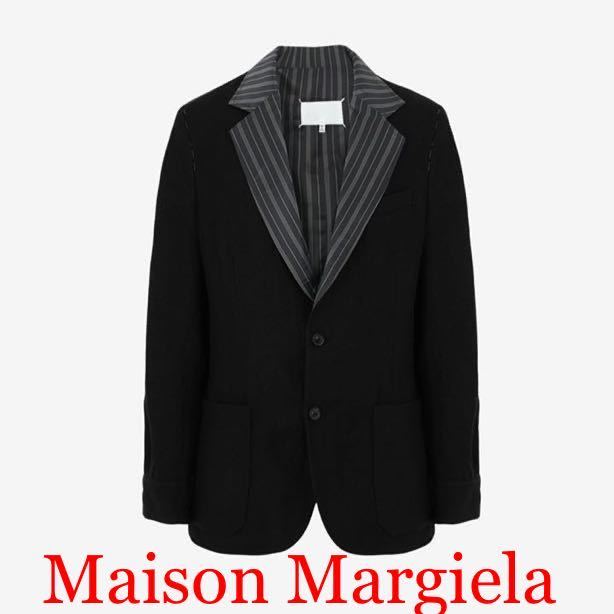 【新品】 メゾンマルジェラ ストライプ カラー リネン ジャケット 48 Maison Margiela 送料無料
