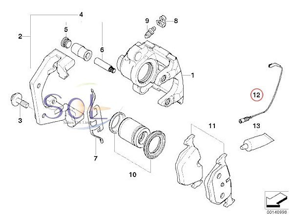 送料185円 BMW E60 E61 E63 E64 リア ブレーキパッドセンサー 525i 530i 540i 545i 550i M5 630i 645Ci 650i M6 34356789493 出荷締切18時_画像2