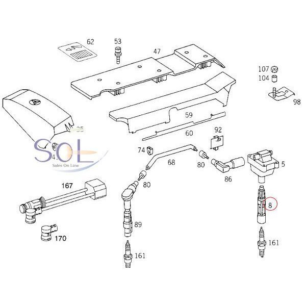 送料185円 ベンツ W124 W140 W163 R170 スパークプラグコネクター (プラグキャップ) E220 E280 E320 S280 S320 M230 SLK230 0001593642_画像2