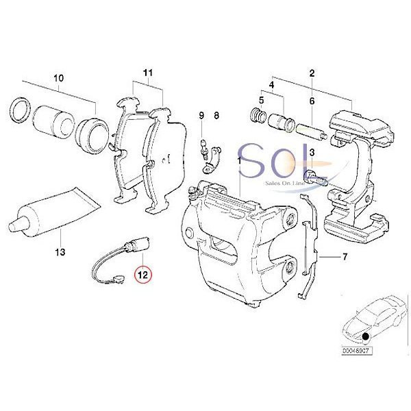 送料185円 BMW E53 X5 フロント ブレーキパッドセンサー 3.0i 4.4i 4.6is 4.8is 34351165579 出荷締切18時_画像2