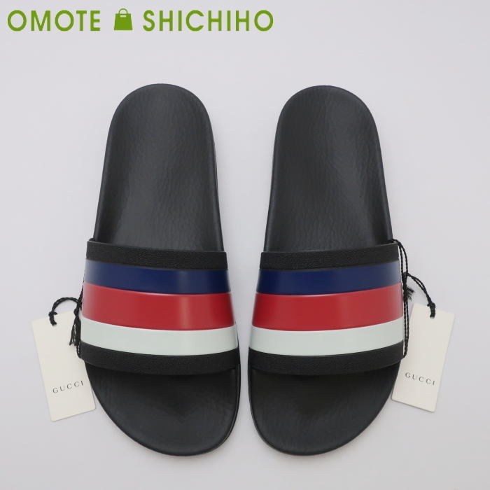 GUCCI グッチ シャワーサンダル 靴 ラバー #6 約25cm 308234 ブラック