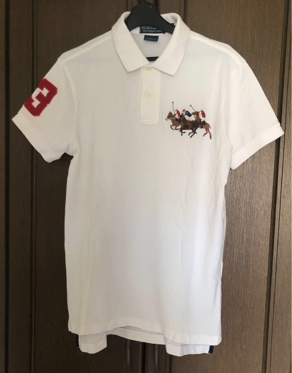 ポロラルフローレン Polo Ralph Lauren ポロシャツ 半袖 ポニー 3頭ポニー 刺繍ロゴ 鹿の子 メンズ M