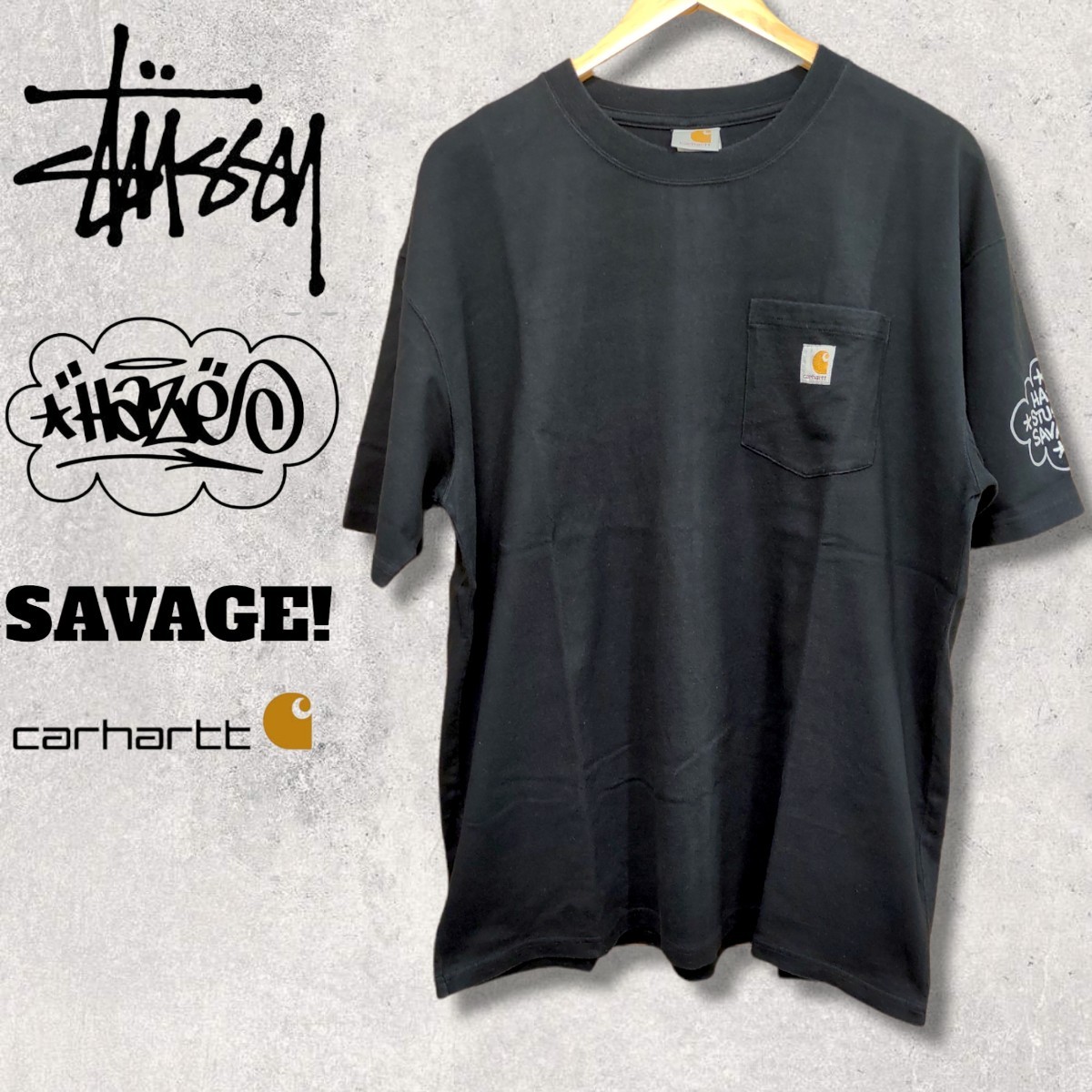 激レア STUSSY x SAVAGE x HAZE x CARHARTT コラボTee|Yahoo 激レア STUSSY x SAVAGE x HAZE x CARHARTT コラボTee|Yahoo