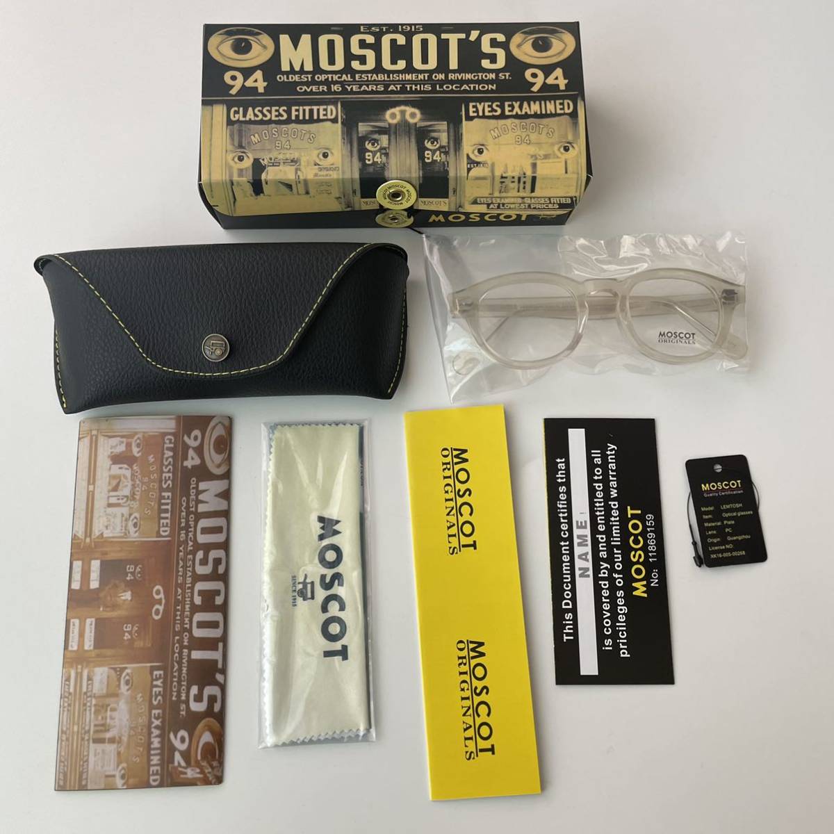 MOSCOT LEMTOSH モスコット レムトッシュ 46 M イエロークリア www