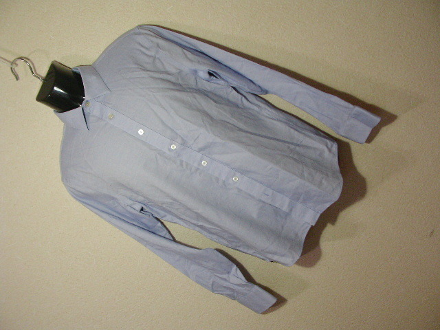ssy4911 BANANA REPUBLIC 長袖 ワイシャツ ライトブルー ■ レギュラーカラー ■ UNTUCKED SHIRT 綿100 Sサイズ バナナリパブリック_画像1