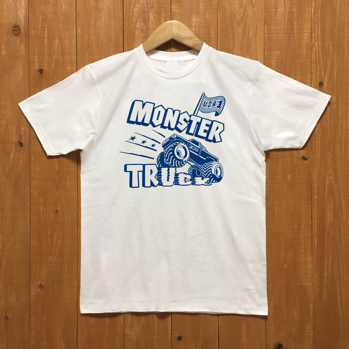■MONSTER TRUCK Tシャツ■XLサイズ（ホワイトxブル－）FORD フォード_画像2