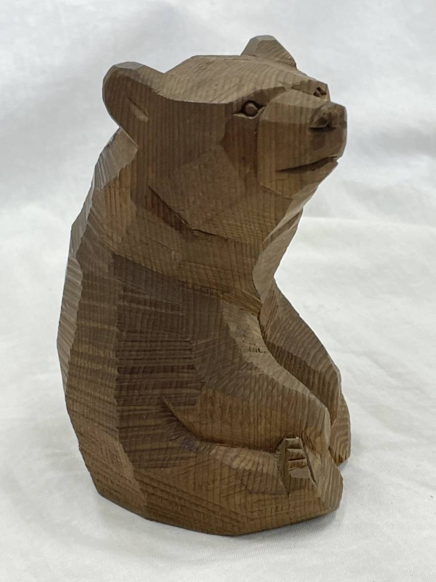 木彫り 八雲町 北海道 熊彫 毛彫 抽象熊 置物 伝統工芸 アンティーク