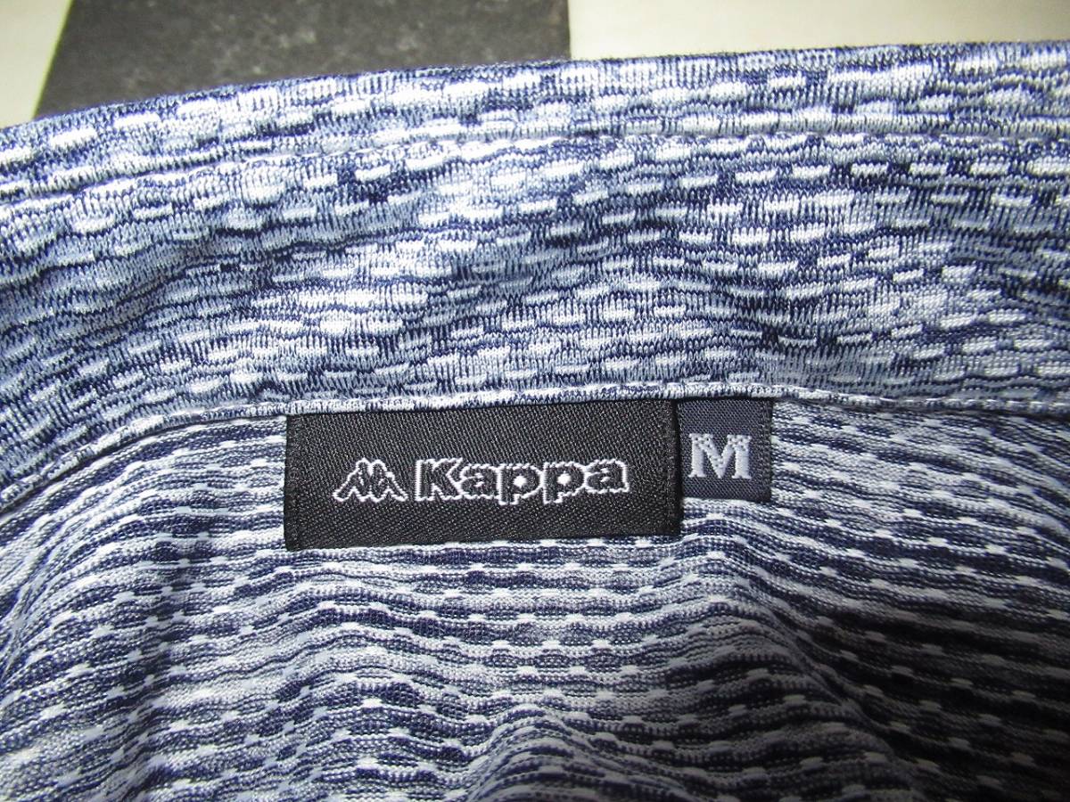 *Kappa GOLF/ Kappa Golf * прекрасный товар M. style углубление вязаный рубашка-поло с коротким рукавом темно-синий 