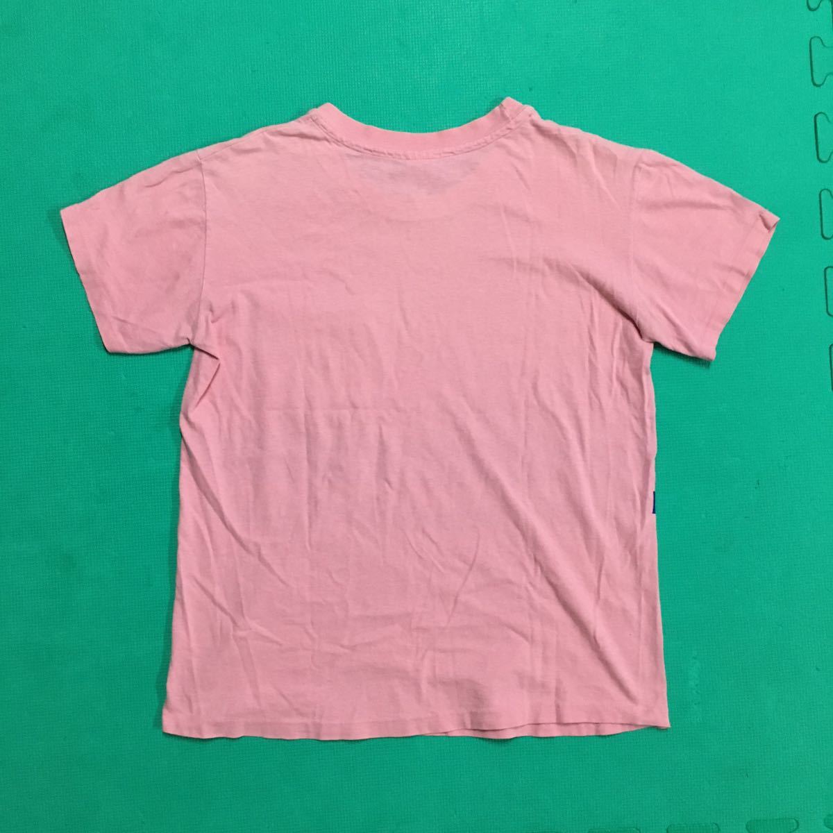 送料込 米国製 champion トリコタグ 80's 後期 ポケット付ききTシャツ Mサイズ ピンク made in usa USED チャンピオン アメカジ ビンテージの画像2