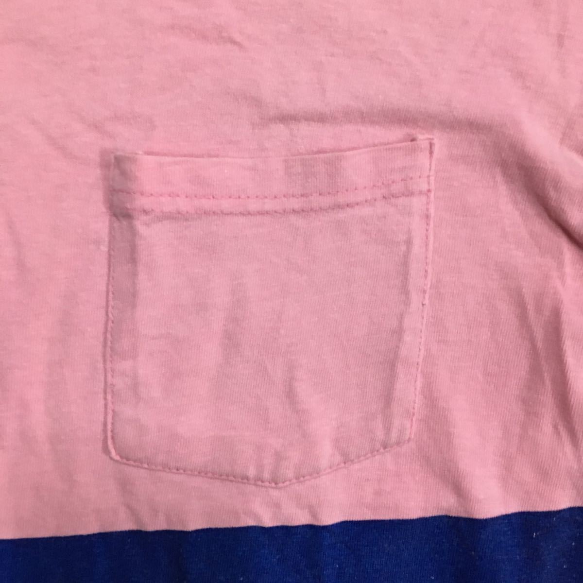 送料込 米国製 champion トリコタグ 80's 後期 ポケット付ききTシャツ Mサイズ ピンク made in usa USED チャンピオン アメカジ ビンテージの画像6