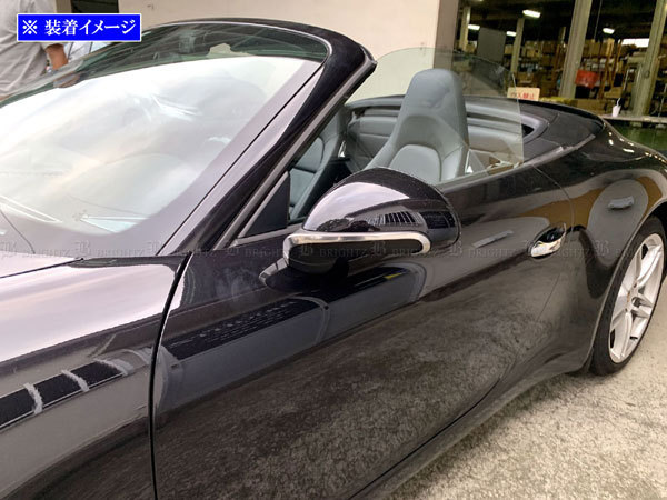  Porsche Boxster 981 MA122 MA123 нержавеющая сталь зеркало на двери молдинг 4PC satin silver указатель поворота покрытие обод оправа MIR-ETC-064