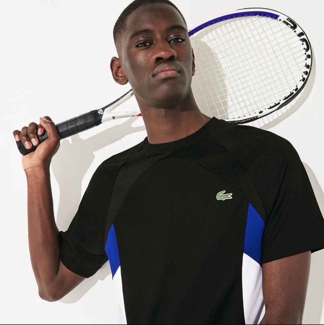 新品 LACOSTE 黒 半袖Tシャツ スポーツウェア テニスウェア ラコステ ウルトラドライ トレーニングウェア ゆるダボ