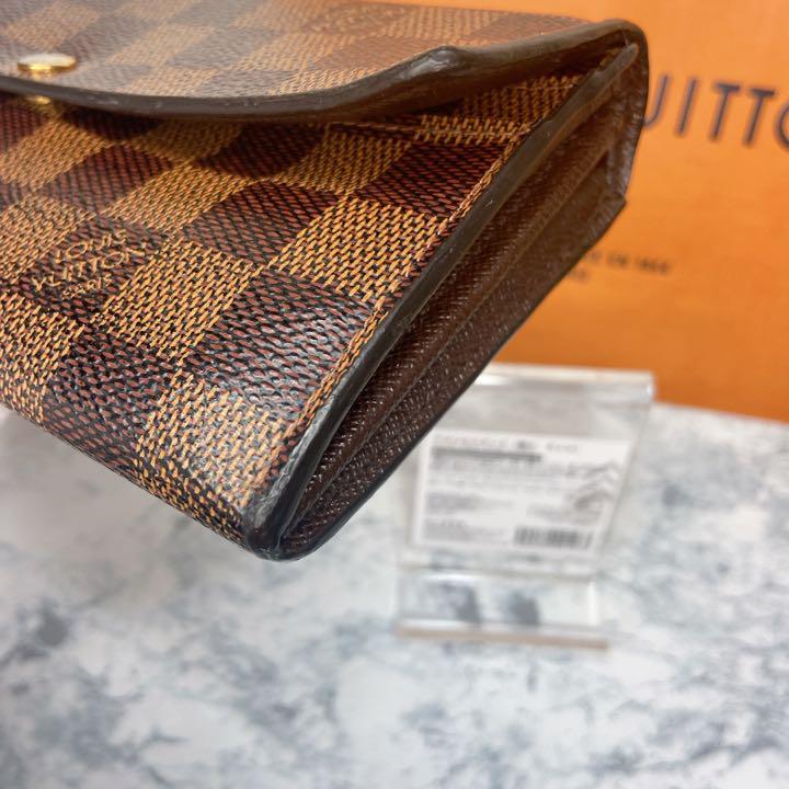 1円スタート！LOUIS VUITTON ルイヴィトン ポルトフォイユ ダミエ 2つ折り長財布_画像8