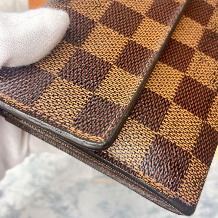 1円スタート！LOUIS VUITTON ルイヴィトン ポルトフォイユ ダミエ 2つ折り長財布_画像6