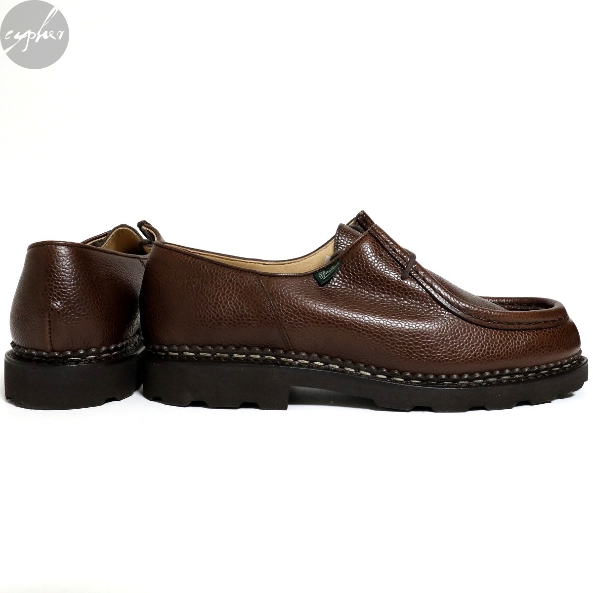 44 新品 PARABOOT MICHAEL グレイン レザー シューズ ブラウン 定価