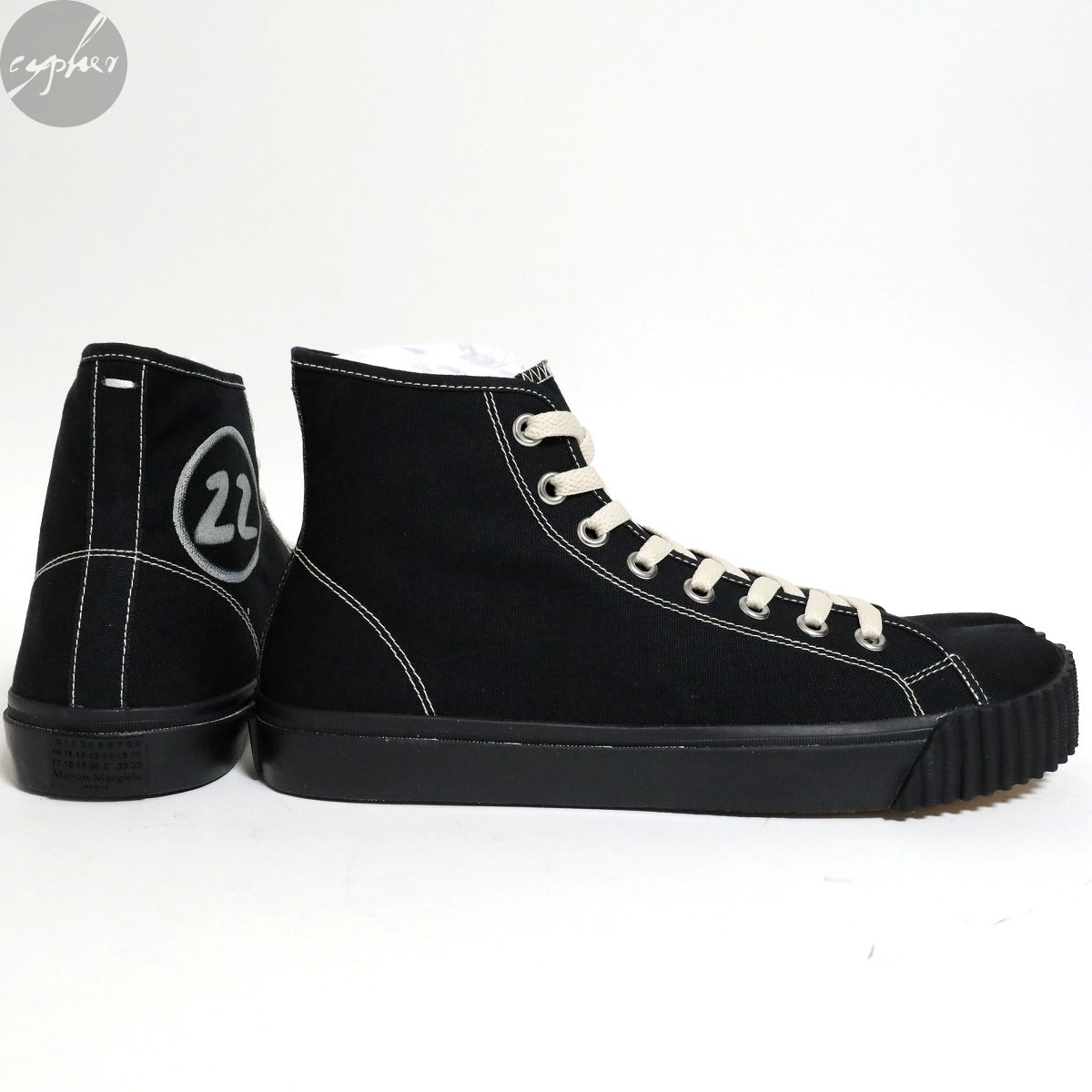 42 27cm 新品 21AW Maison Margiela 22 Tabi ハイトップ スニーカー 黒