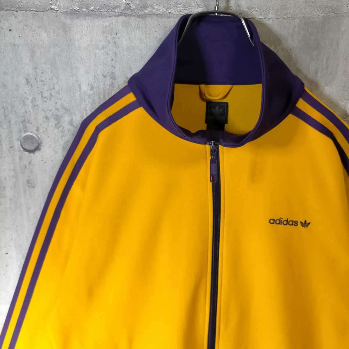 激レア XL adidas アディダス バイカラー 黄 紫 Yellow Purple