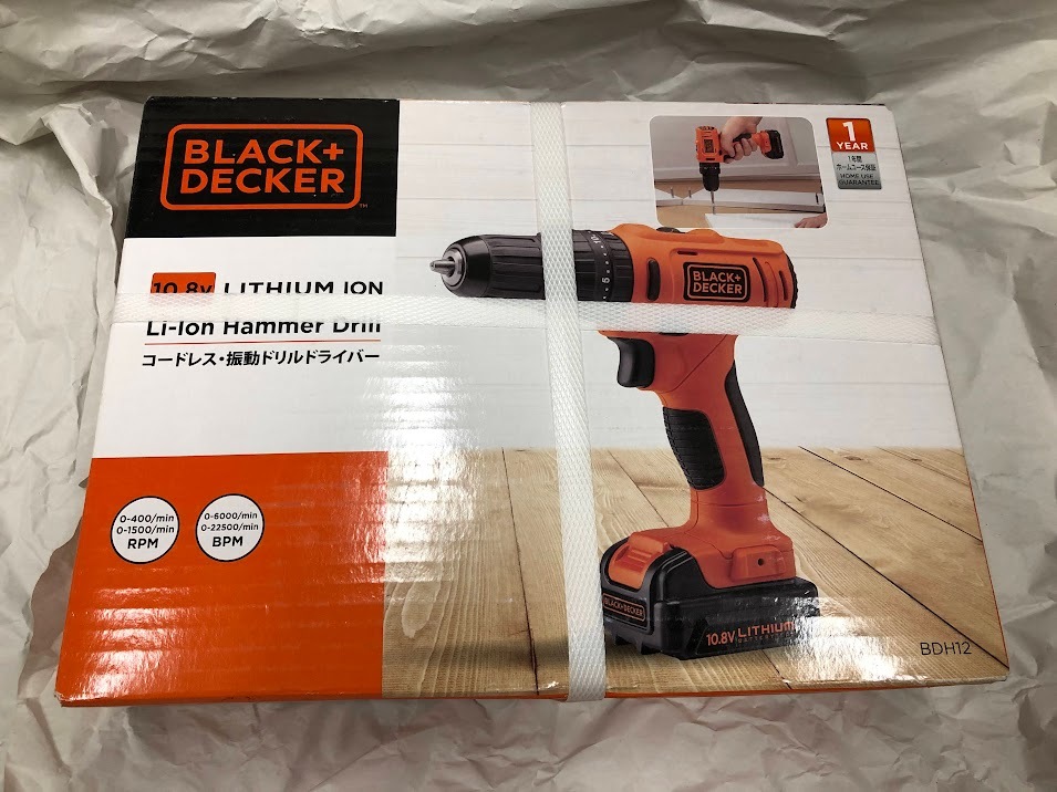 ブラックアンドデッカー 10.8V コードレス・振動ドリルドライバー