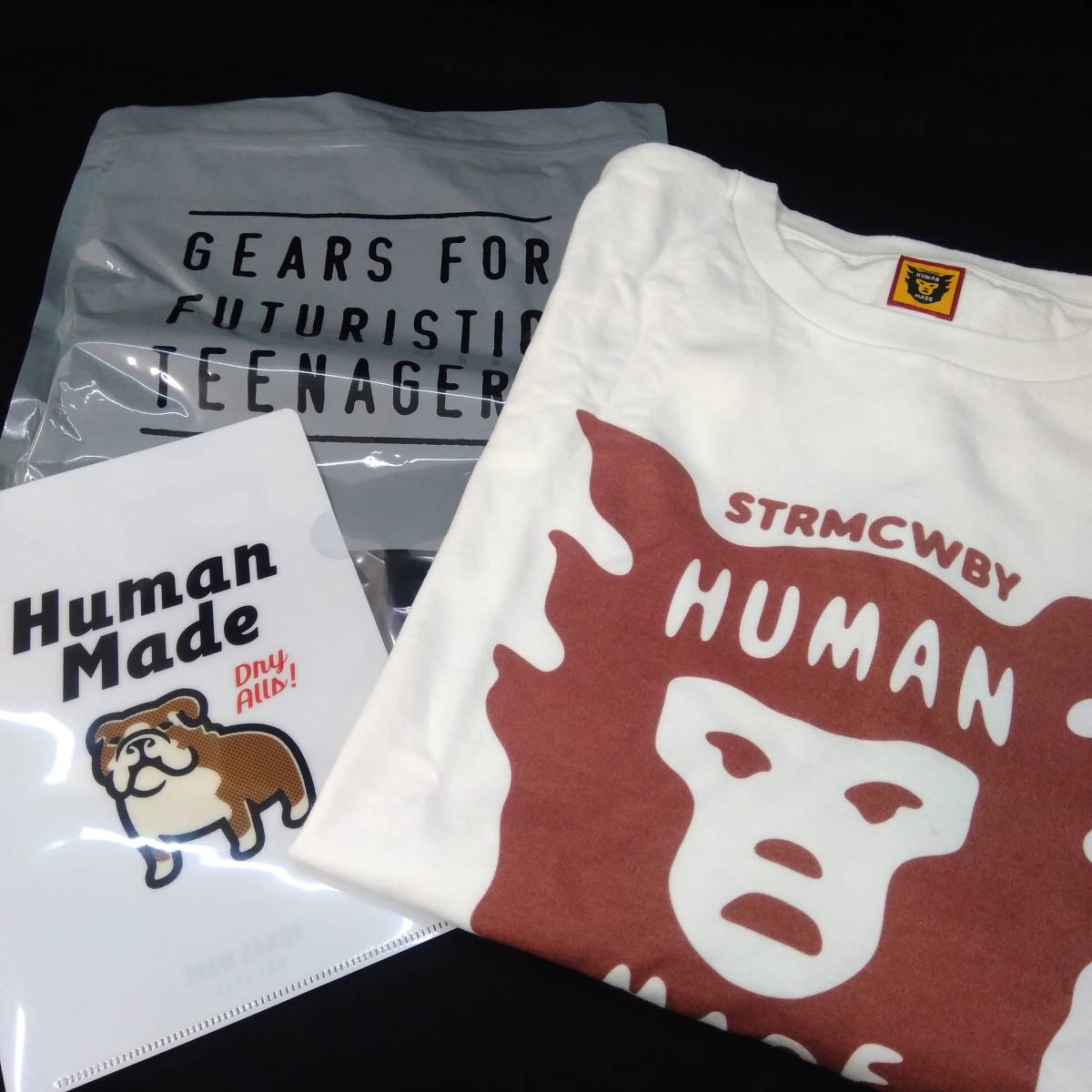 HUMAN MADE HM FACE LOGO L/S T-SHIRT ヒューマンメイド メンズ 長袖Tシャツ ロンT 白 ホワイト XL ロゴ プリント 店舗受取可_画像1