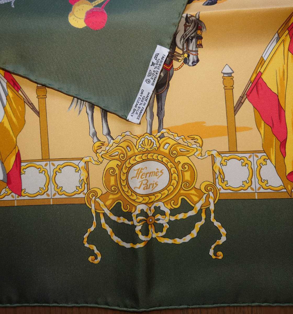 未使用】HERMES エルメススカーフ カレ90 Real Escuela Andaluza Del